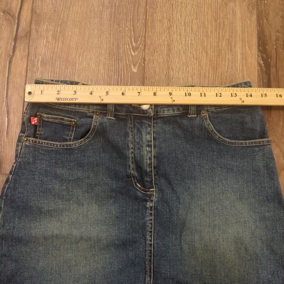 Y2K Kali Girl Women Small Denim Skirt Flare Wavy Blue Brittney Spears Acid Wash - Picture 3 of 6